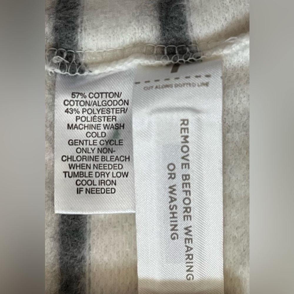 Lou & Grey Striped Wide Turtleneck Fleece Backed Sweater - Black &White - L - Picture 8 of 9